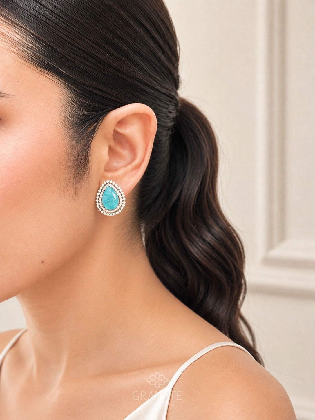 Aretes Gota Halo