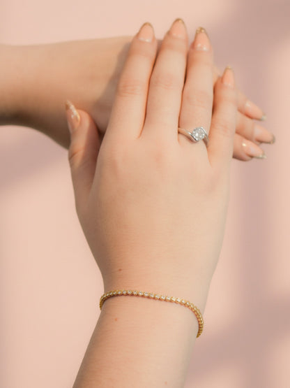 Pulsera Tennis Delgada - Dorado