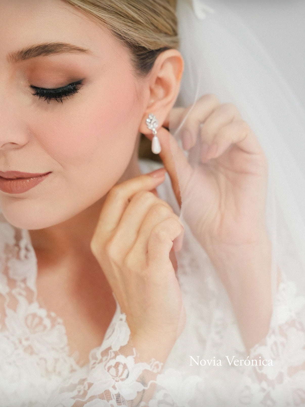 Aretes Perla Gota Larga