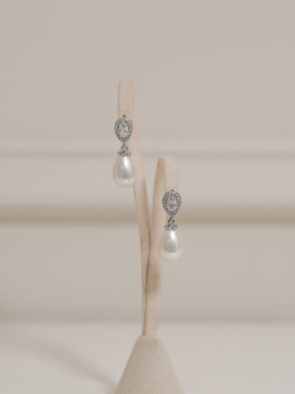 Aretes Gota Halo Perla