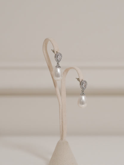 Aretes Gota Halo Perla