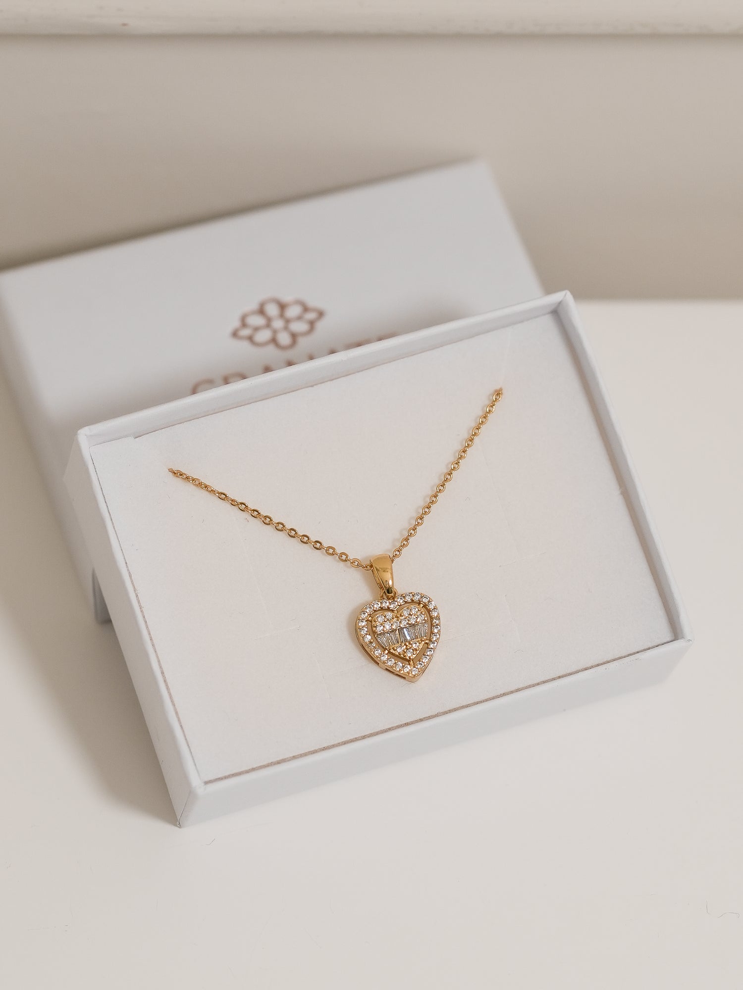 Collar Corazón Pavé - Dorado
