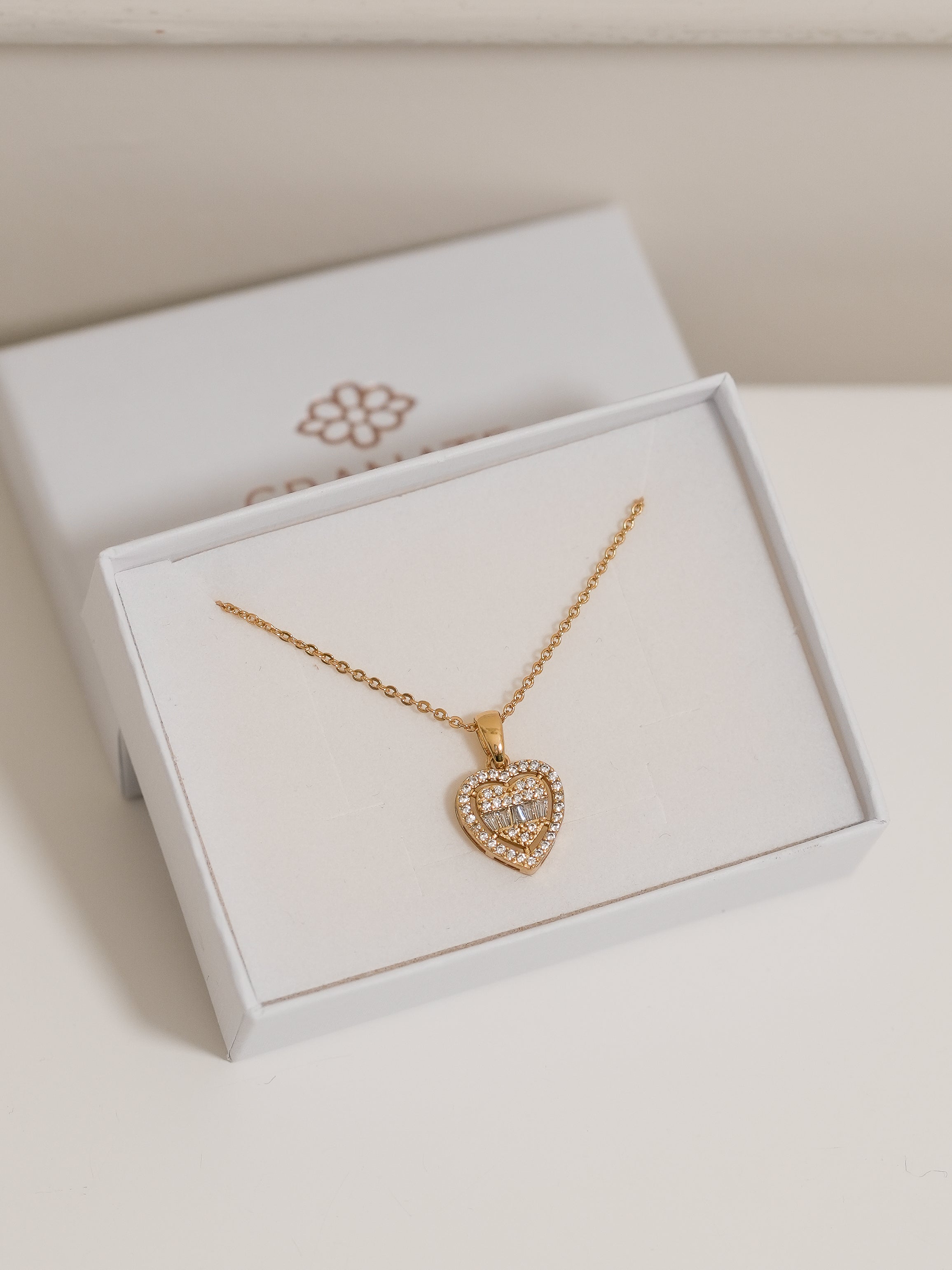 Collar Corazón Pavé - Dorado