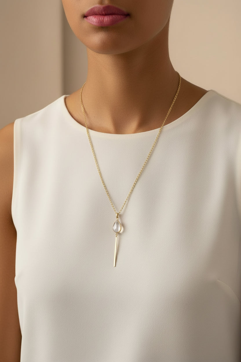 Collar Largo Gota Barra