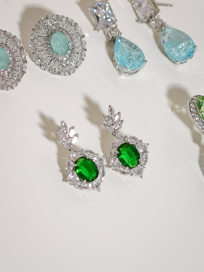 Aretes Oval Esmeralda