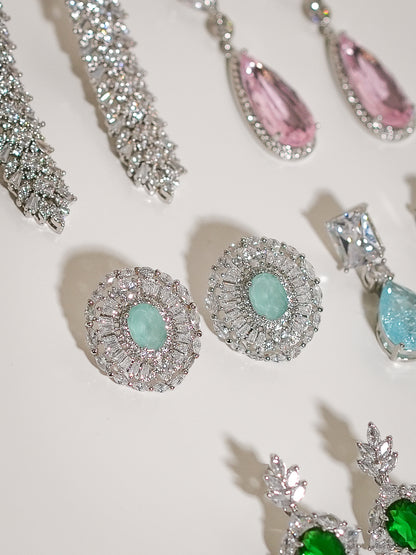 Aretes Oval Aguamarina