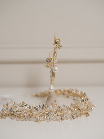 Aretes Margot Perla - Dorado
