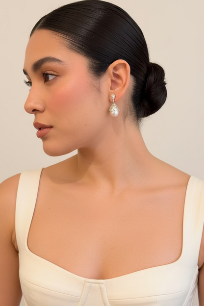 Aretes Perla Gota Red