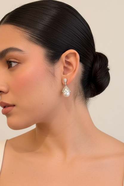 Aretes Perla Gota Red