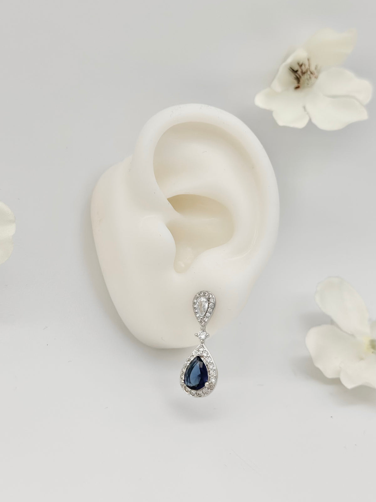 Aretes Gota Azul Halo