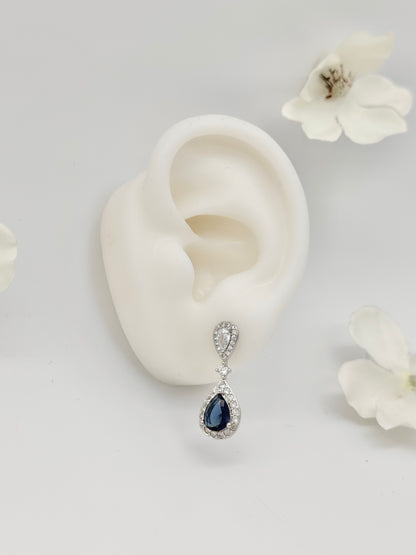 Aretes Gota Azul Halo