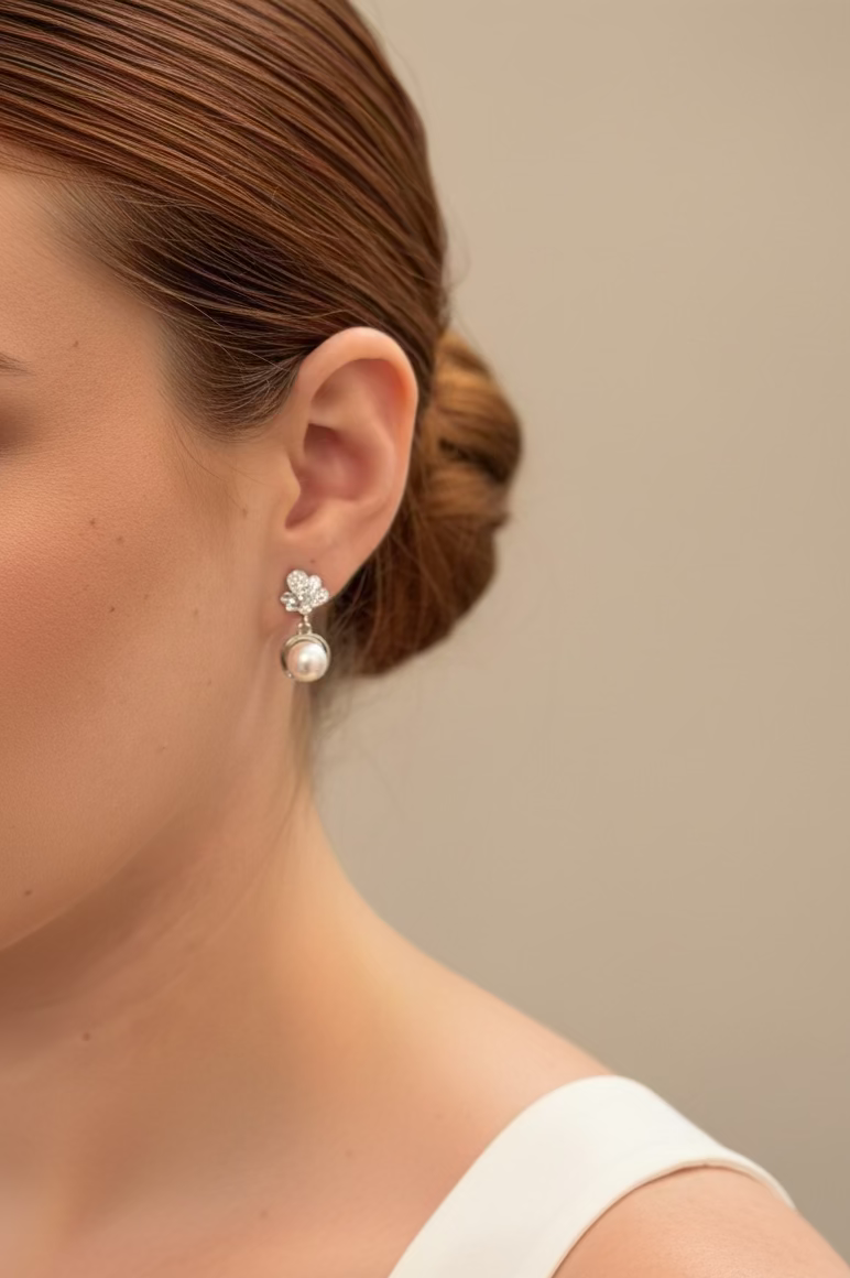 Aretes Hojitas y Perla