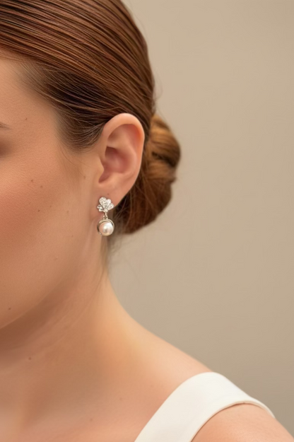 Aretes Hojitas y Perla