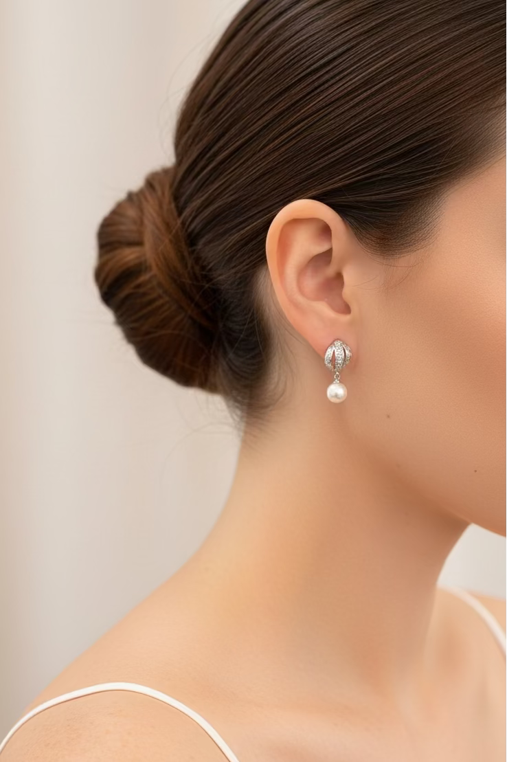 Aretes Tres Listones y Perla