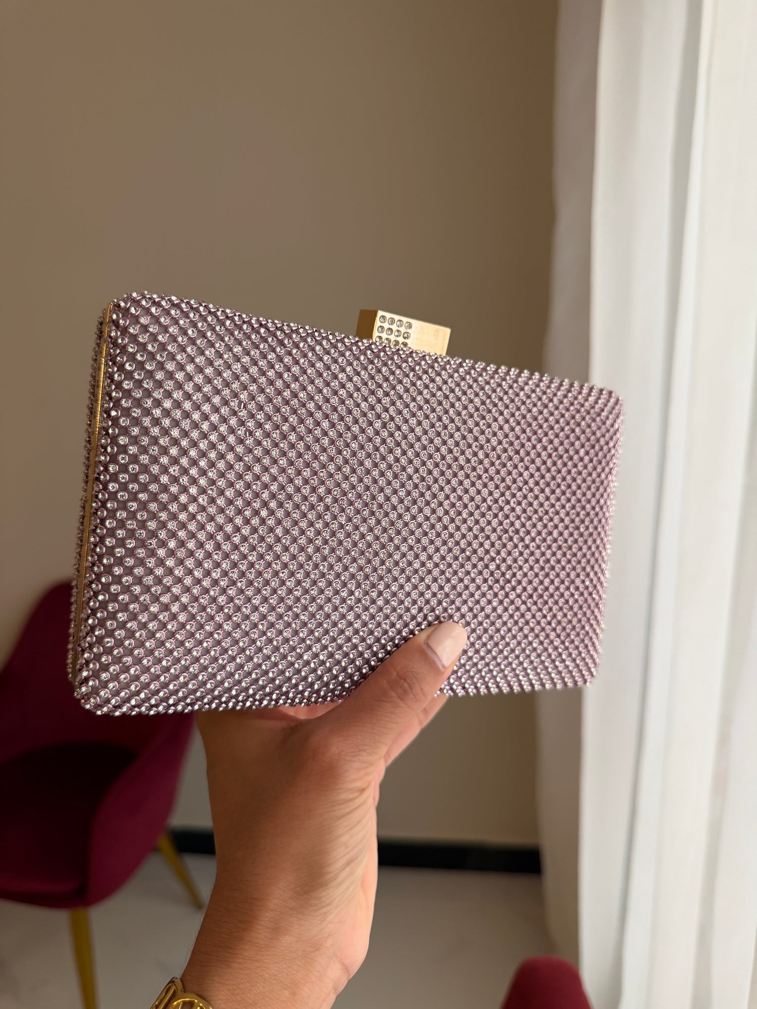 Bolso Rectangular Cristales - Rosa