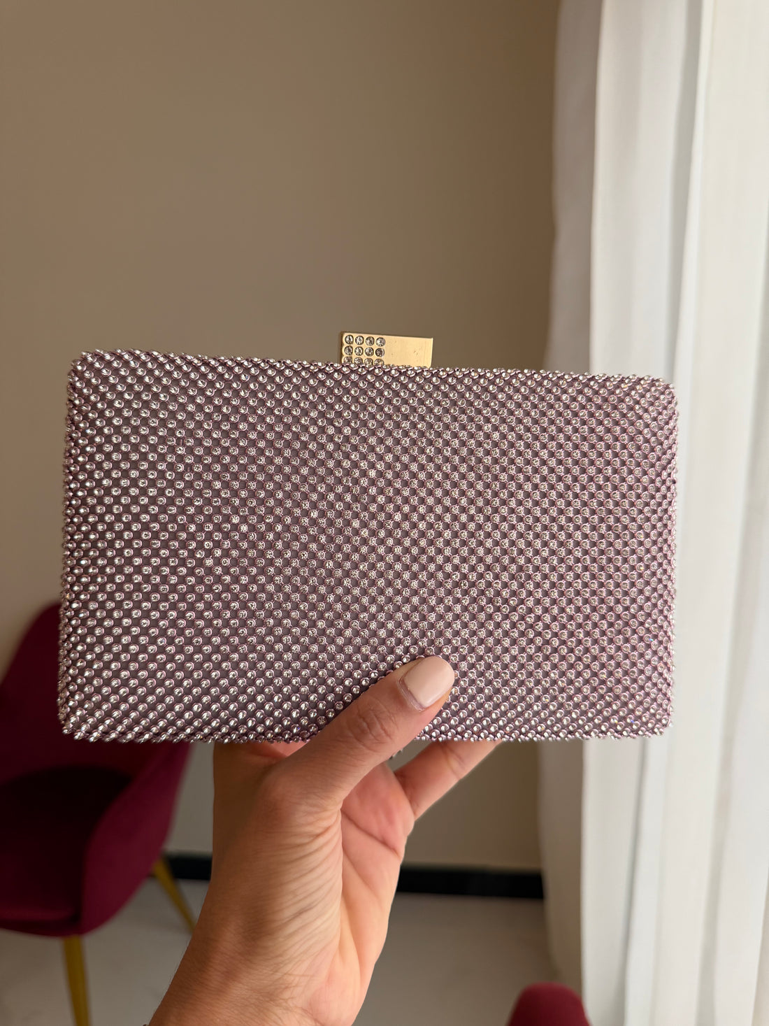 Bolso Rectangular Cristales - Rosa