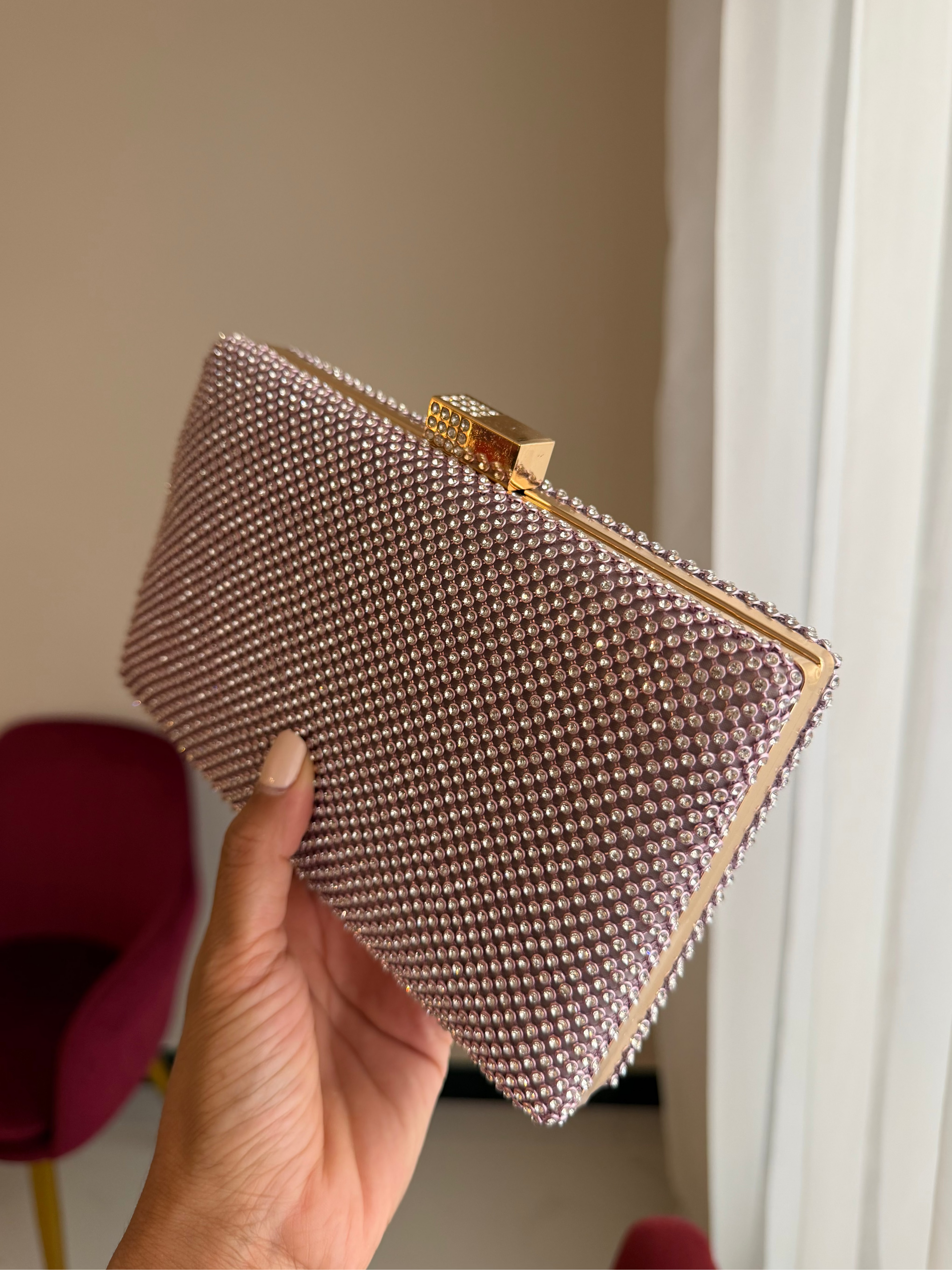 Bolso Rectangular Cristales - Rosa