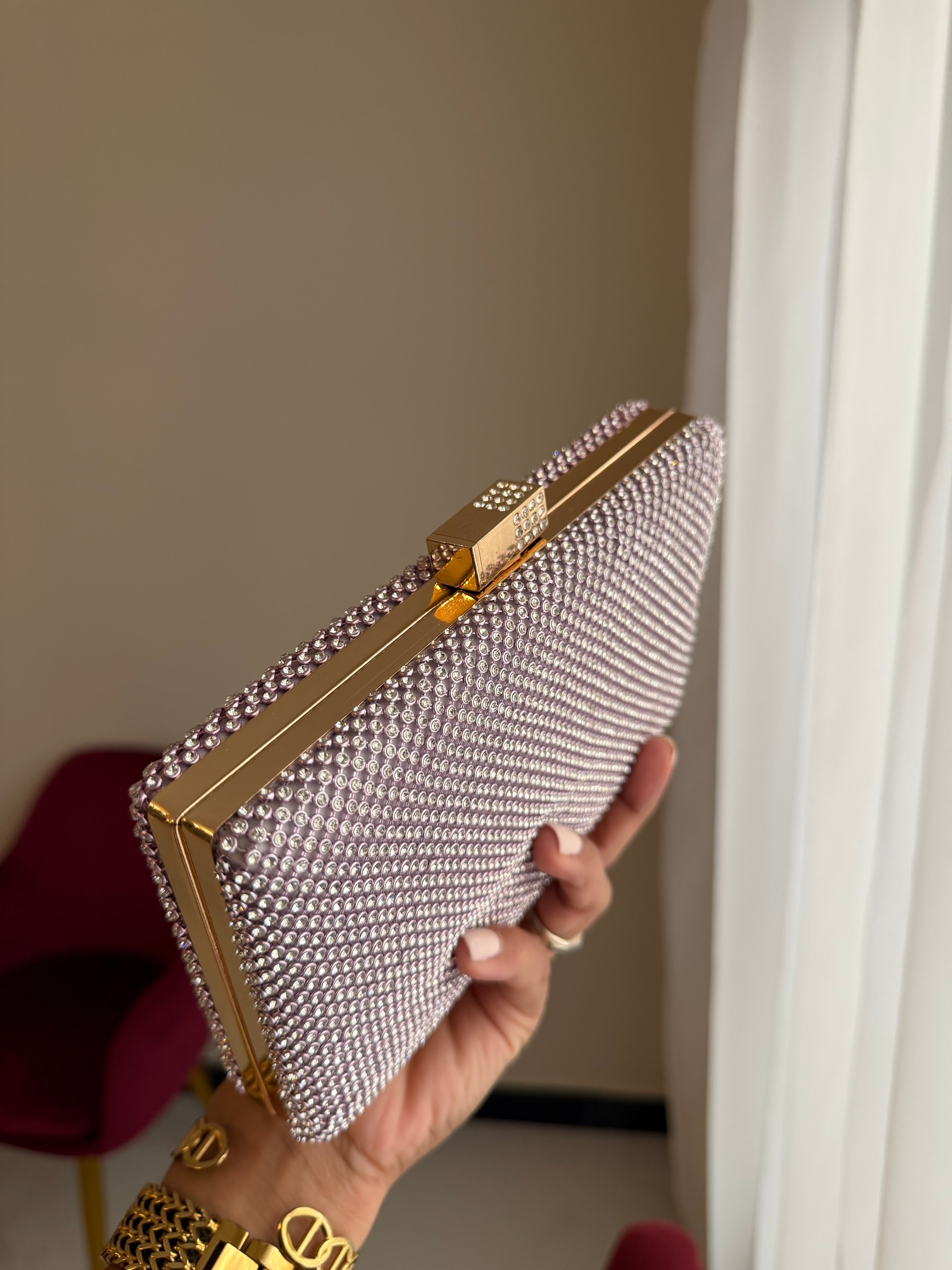 Bolso Rectangular Cristales - Rosa