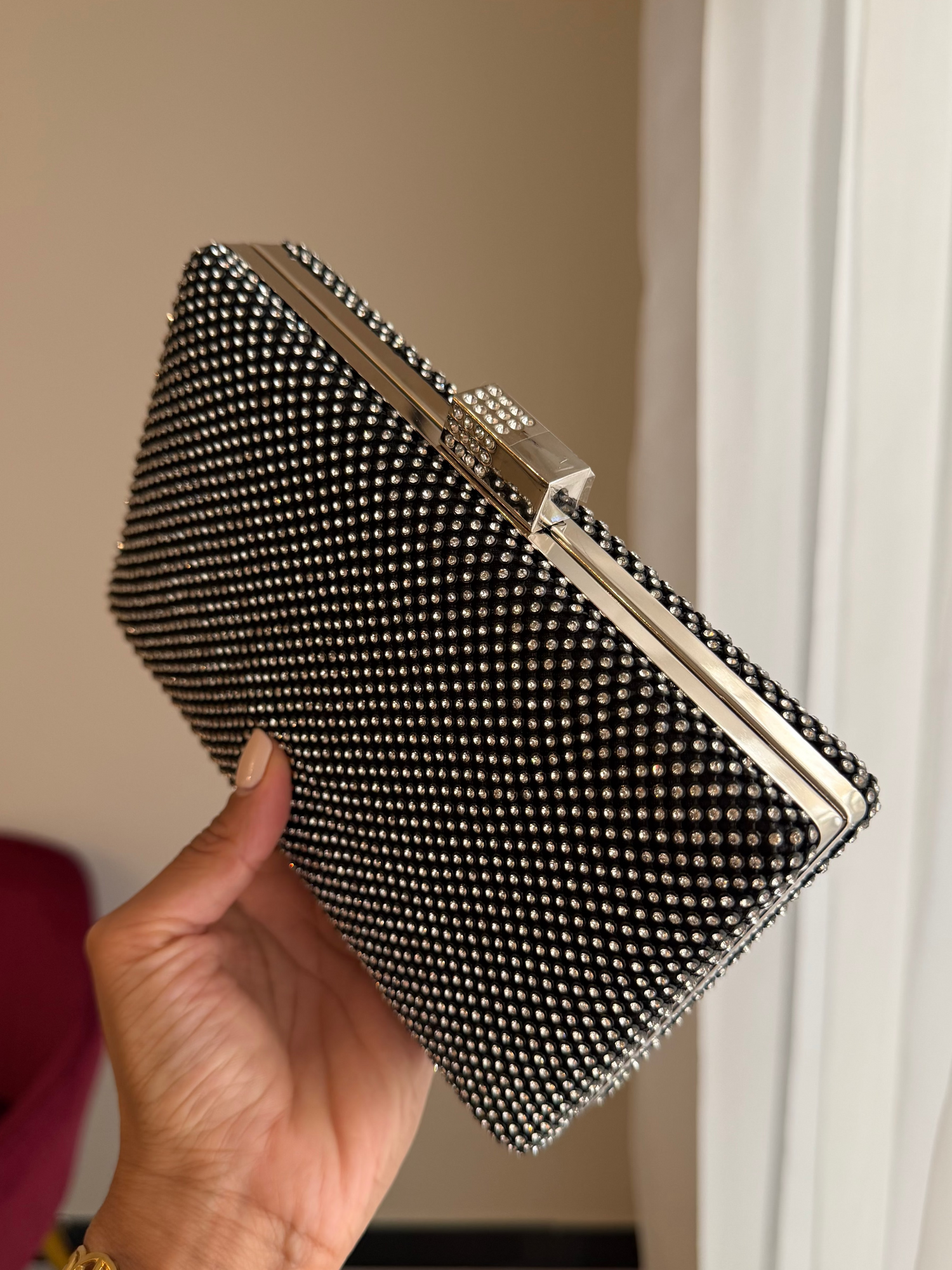 Bolso Rectangular Cristales - Negro