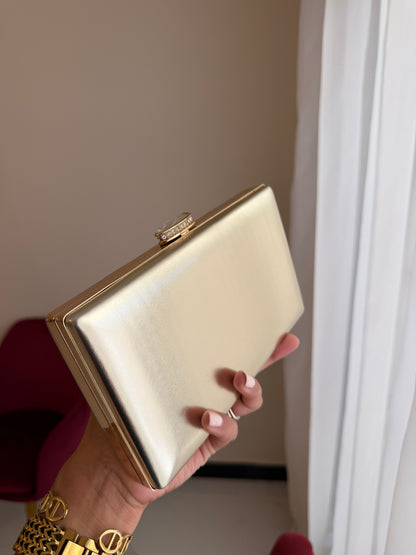 Bolso Rectangular Metálico - Dorado