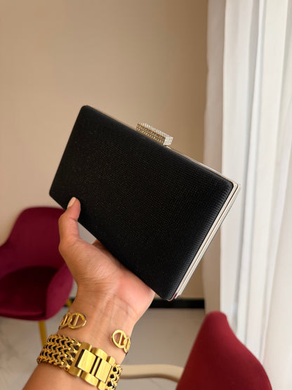 Bolso Rectangular Brillo - Negro