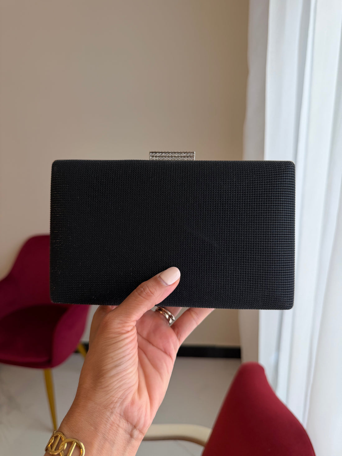 Bolso Rectangular Brillo - Negro