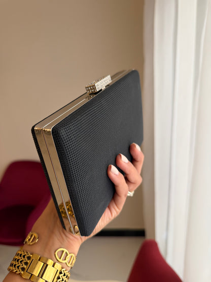 Bolso Rectangular Brillo - Negro