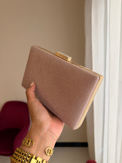 Bolso Rectangular Brillo - Oro Rosa