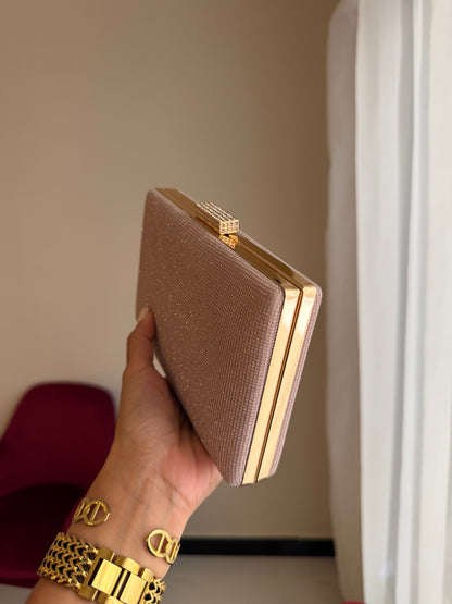 Bolso Rectangular Brillo - Oro Rosa