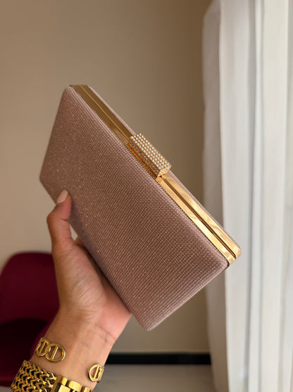 Bolso Rectangular Brillo - Oro Rosa