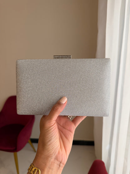 Bolso Rectangular Brillo - Plateado