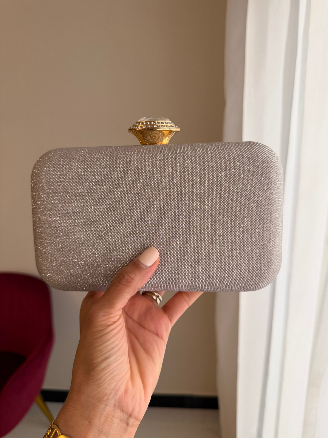 Bolso Joya Oval - Champaña
