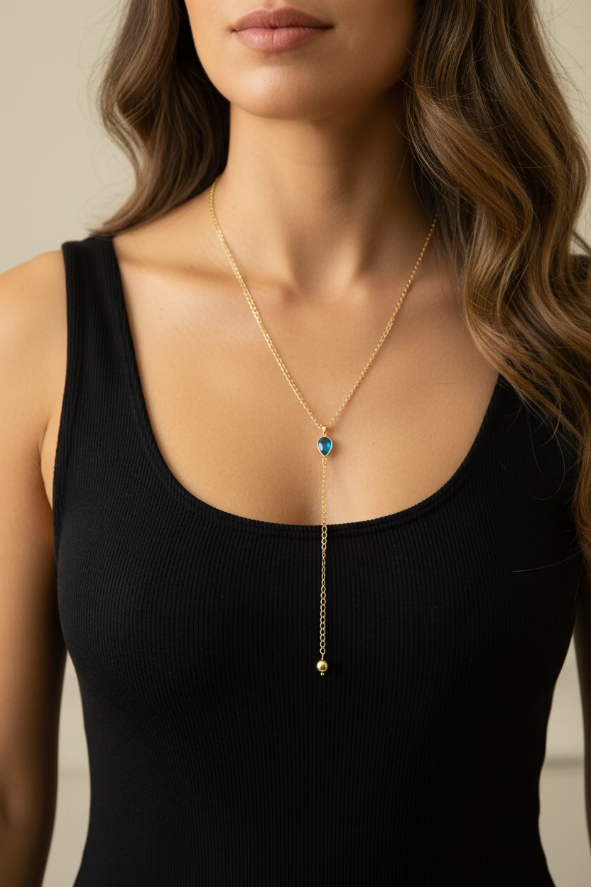 Collar Corbatín Gota Azul