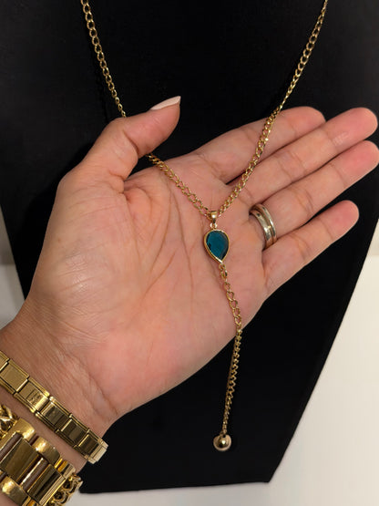 Collar Corbatín Gota Azul