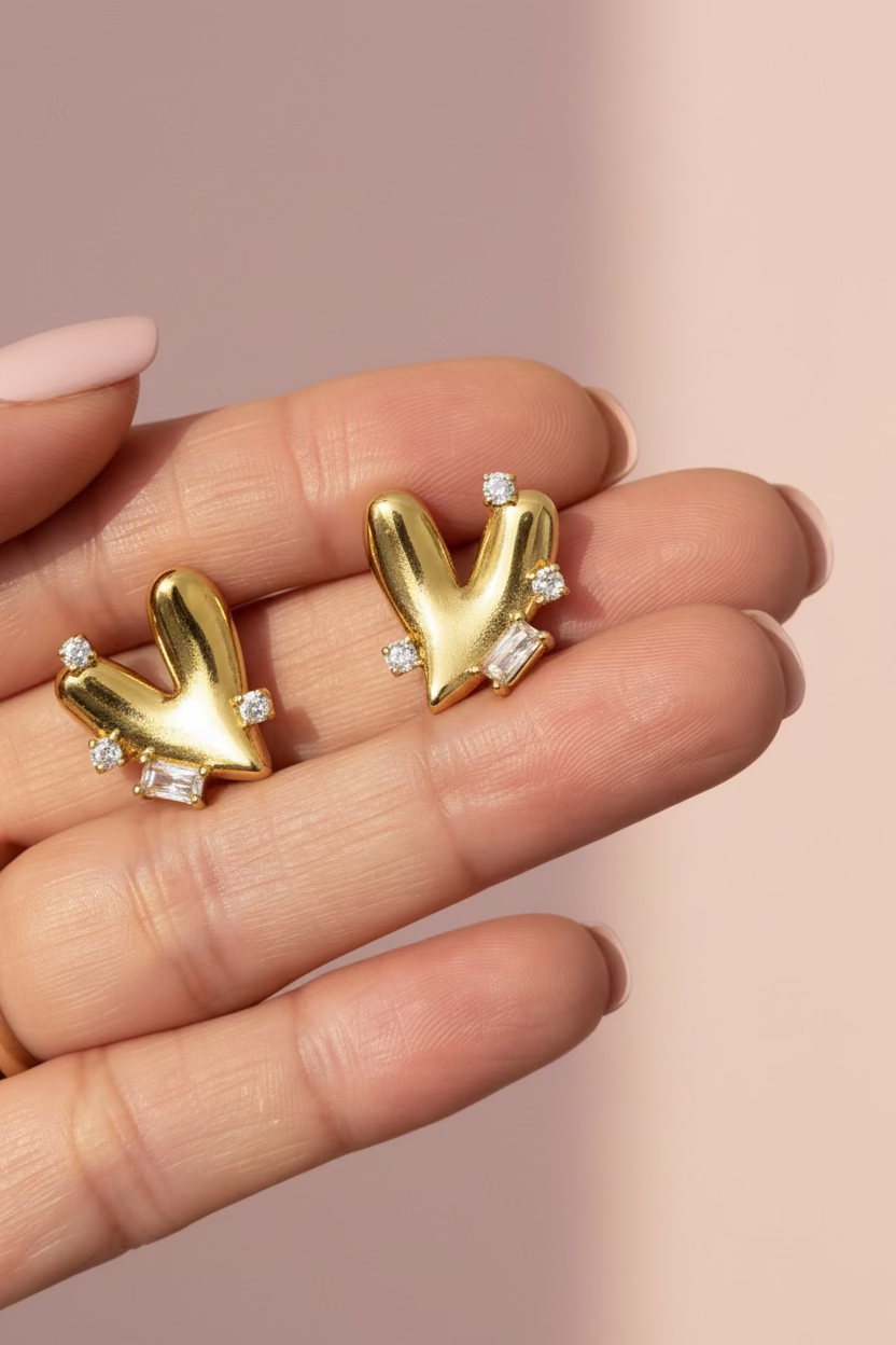 Aretes Corazón Irregular