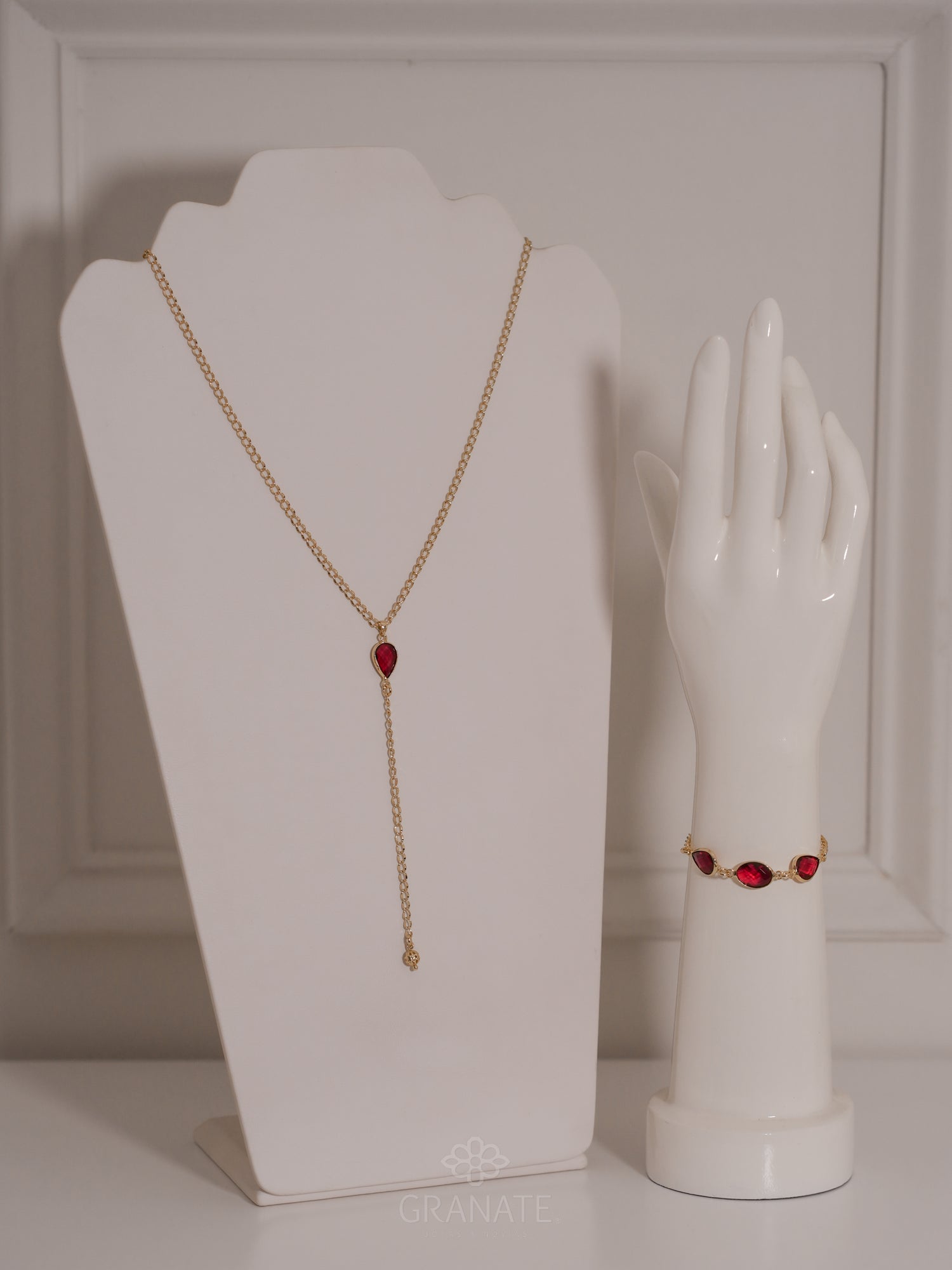 Pulsera 3 Cristales Burgundy