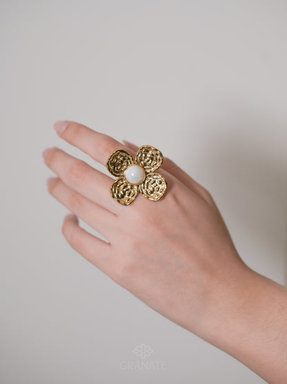 Anillo Flor Perla