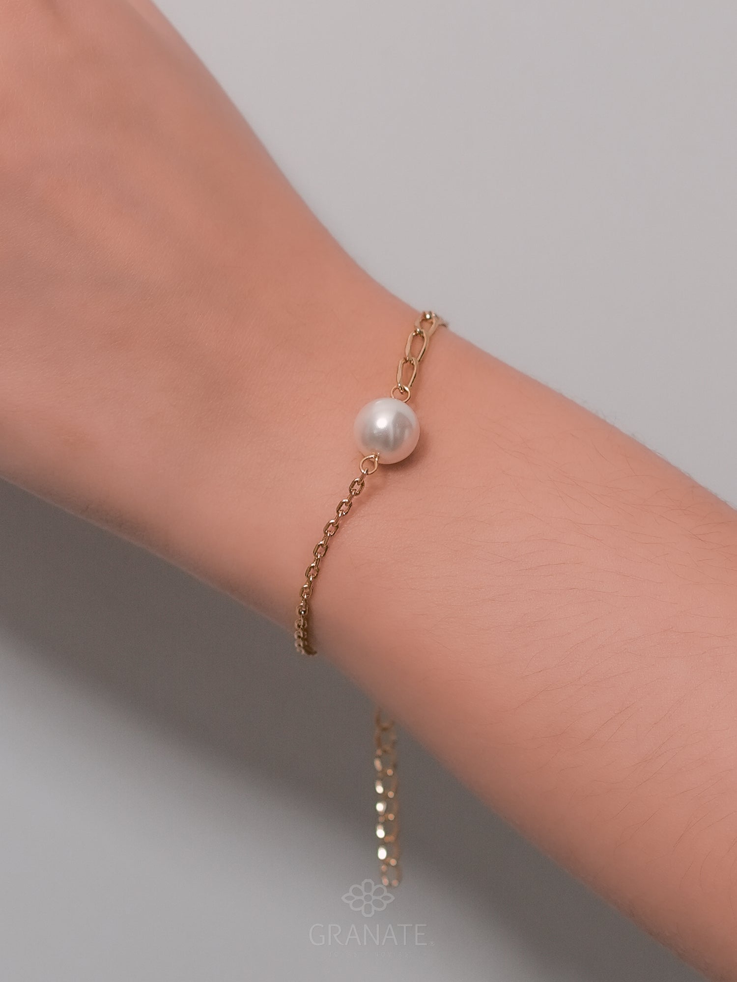 Pulsera Bi Cadena y Perla Swarovski