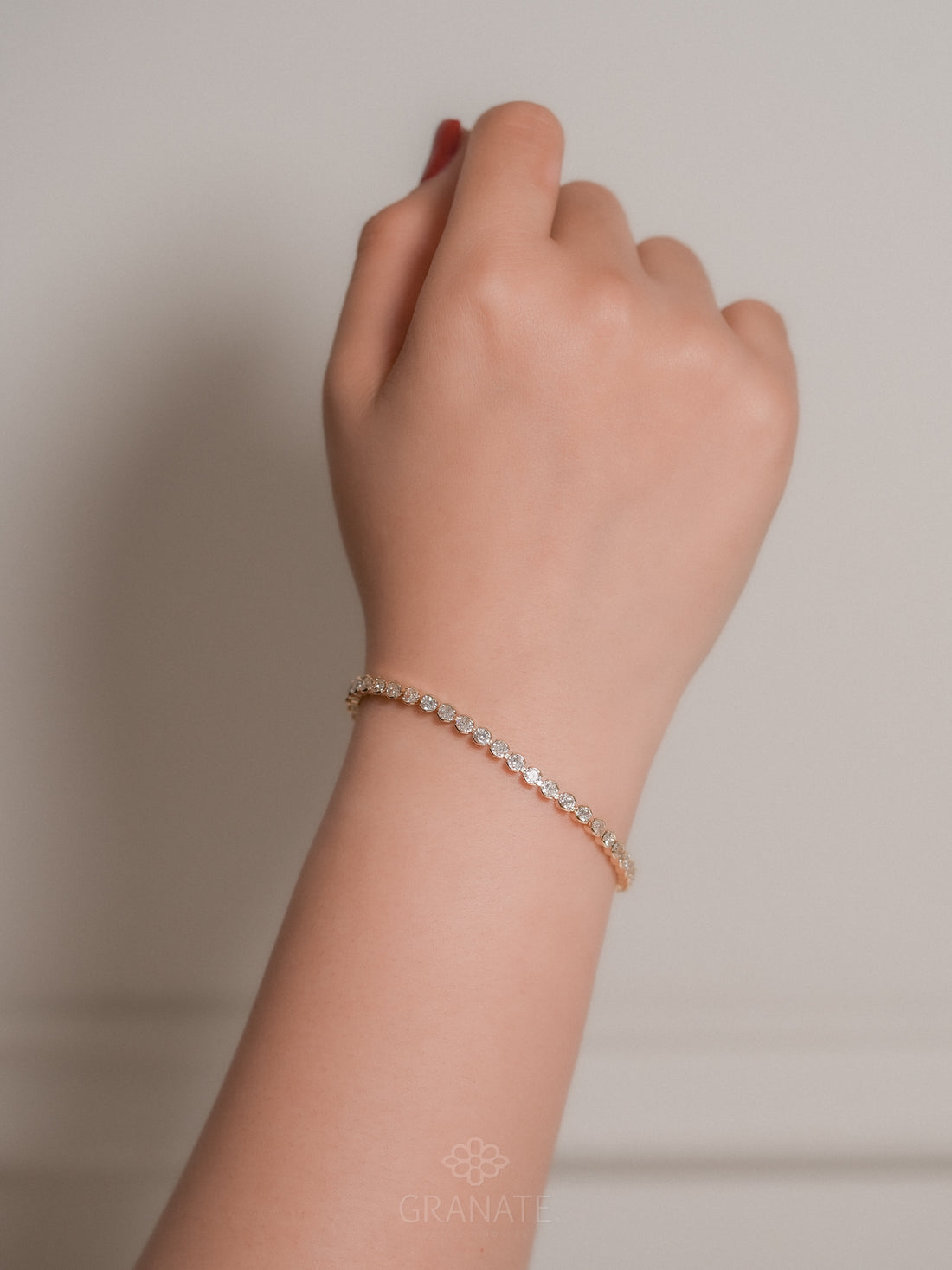 Pulsera Tennis Delgada - Dorado