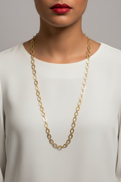 Collar Largo Oval Texturizado