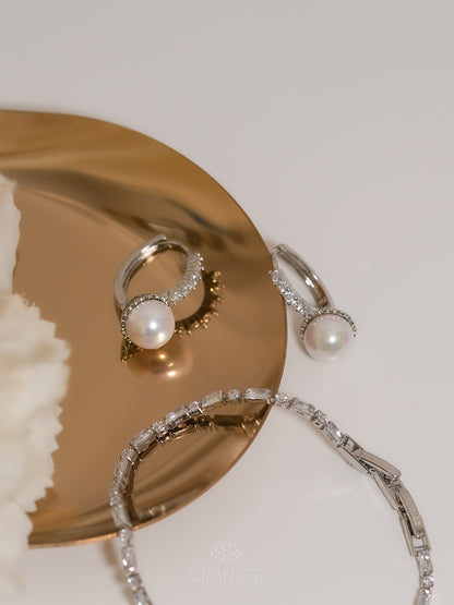 Aretes Línea Circonia y Perla