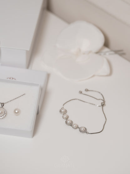 Pulsera 5 Perlas Halo