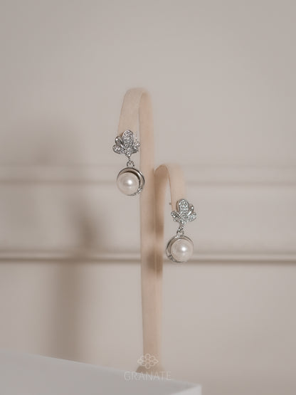 Aretes Hojitas y Perla