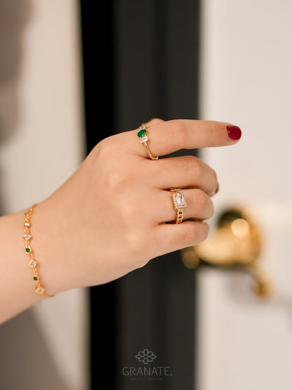 Anillo Rectángulo Halo
