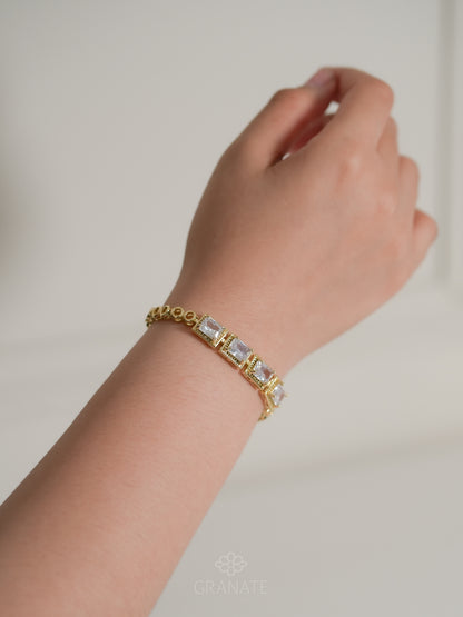 Pulsera 4 Zirconias Rectangulares