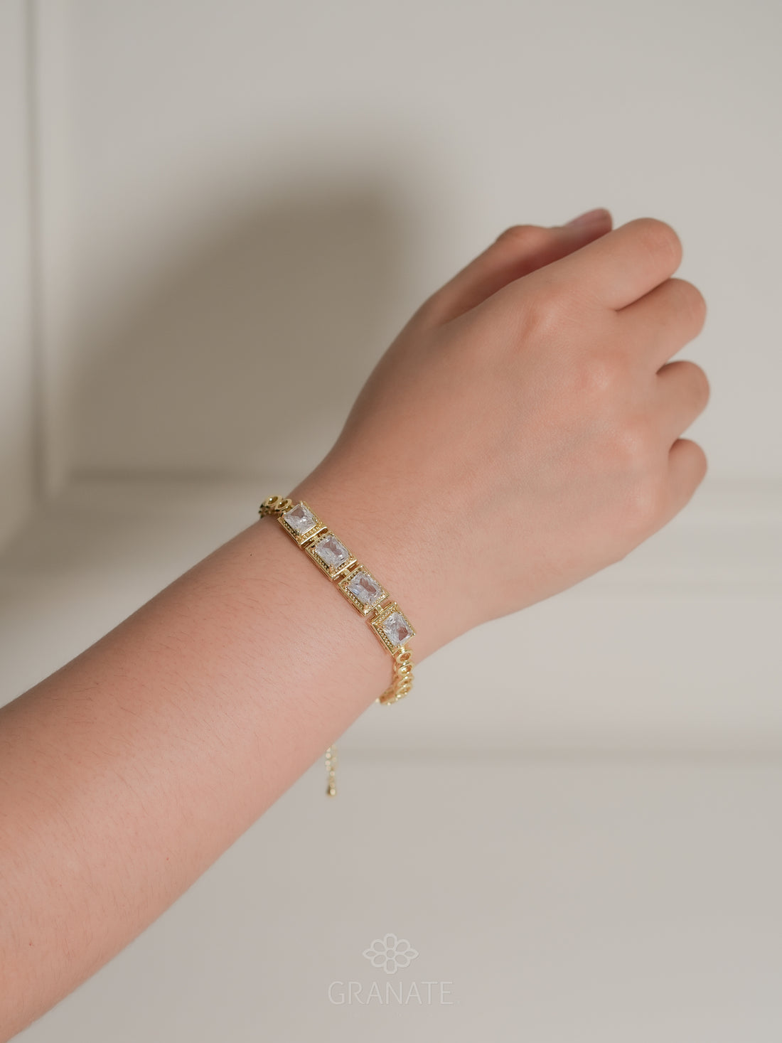 Pulsera 4 Zirconias Rectangulares