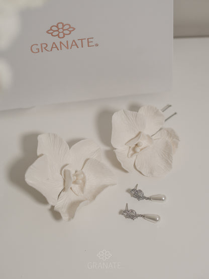 Dúo Horquillas Orquídeas - Grande