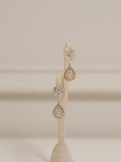 Aretes Mix y Gota Halo - Dorado