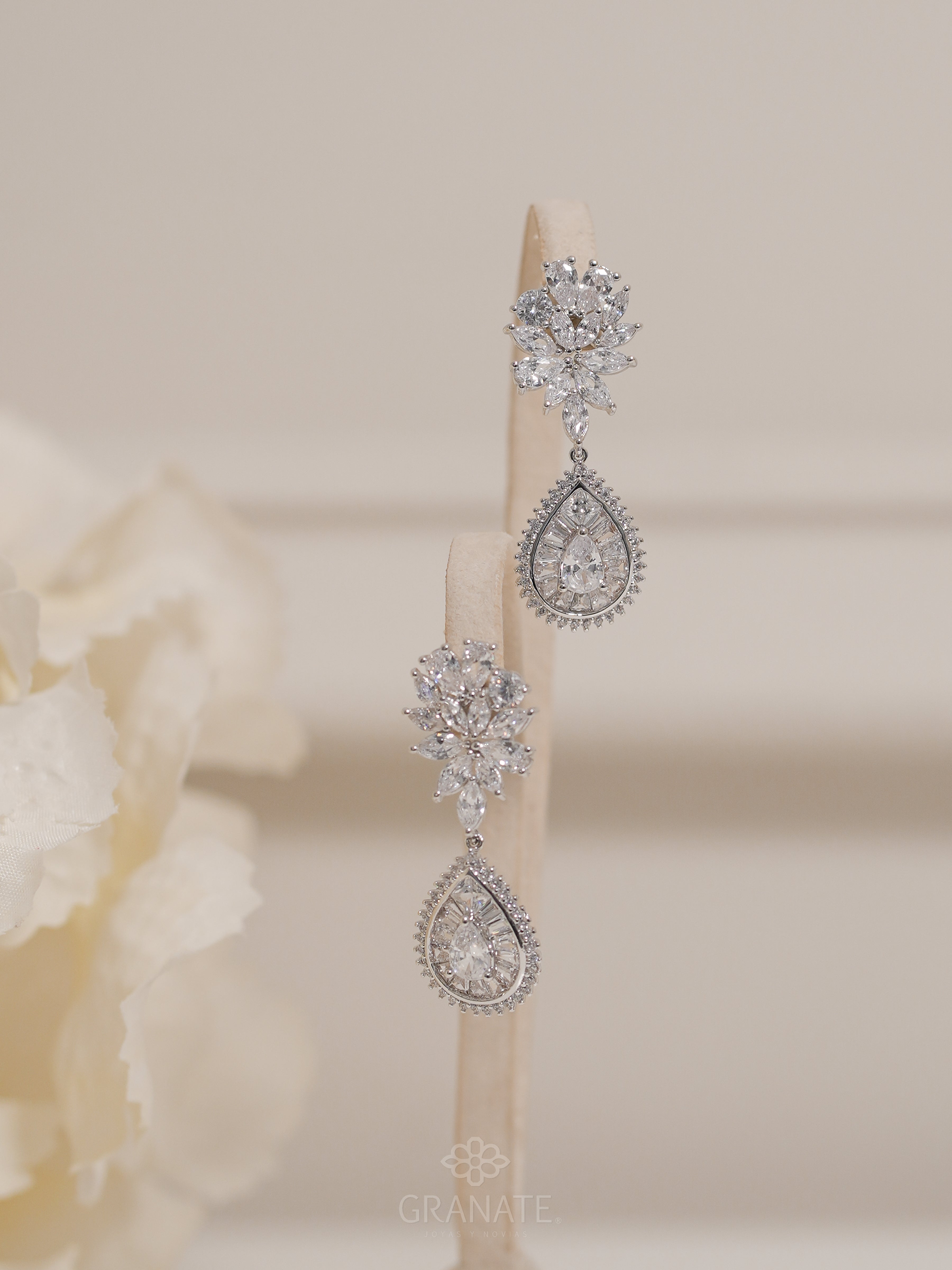 Aretes Mix y Gota Halo - Plateado