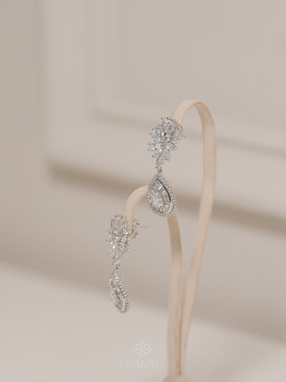 Aretes Mix y Gota Halo - Plateado